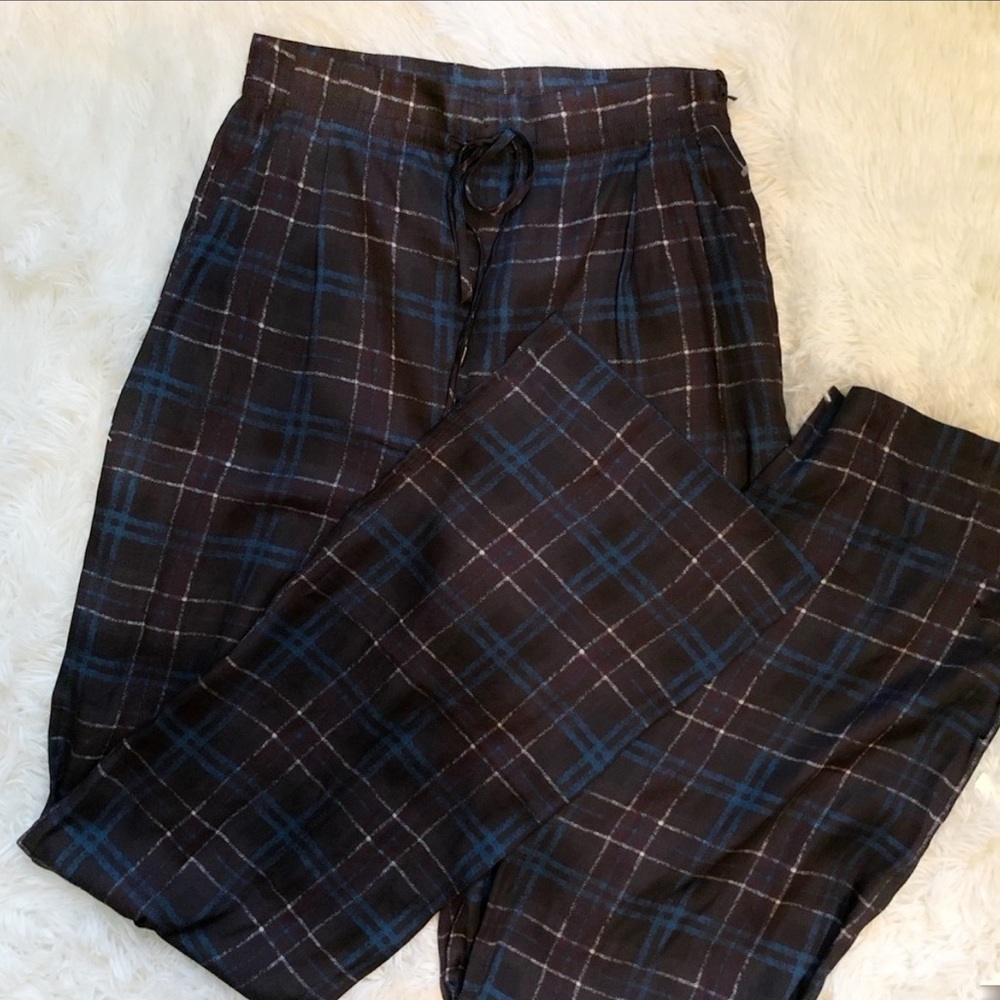 PAIGE Plaid Satin Pants